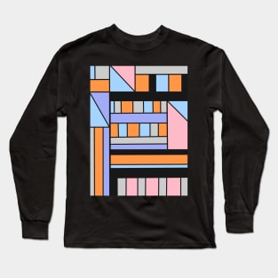 Orange, pink, purple and blue shapes pattern Long Sleeve T-Shirt